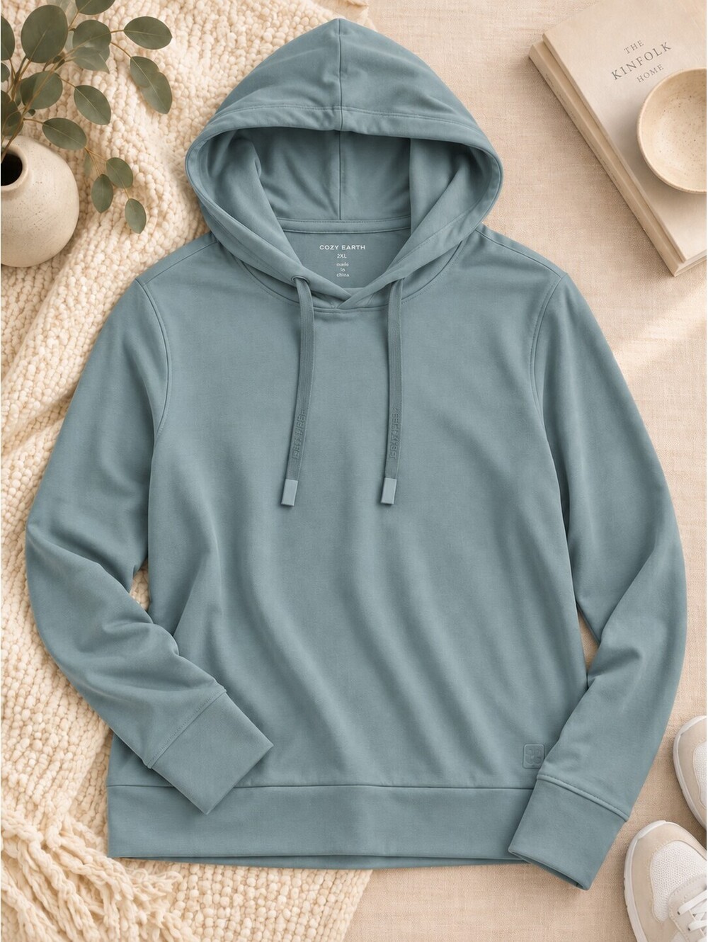Cozy Earth Women's Brushed Bamboo Hoodie Sweatshirt Lounge Oceanside 2XL NWT